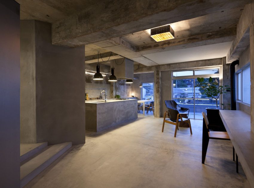 An Elegant Concrete Apartment for a Fashion Lover in Jiyugaoka, Japan by Airhouse Design Office (1)
