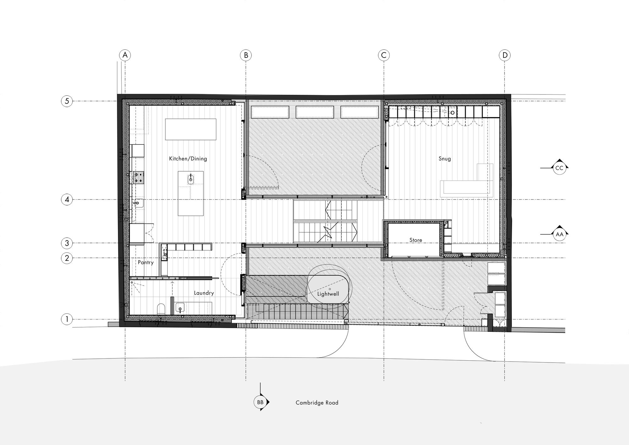 An Elegant Contemporary Home Made of Sculptural Weathering Steel in Kew, England by Piercy&Company (14)
