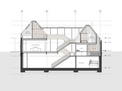 An Elegant Contemporary Home Made of Sculptural Weathering Steel in Kew, England by Piercy&Company (17)