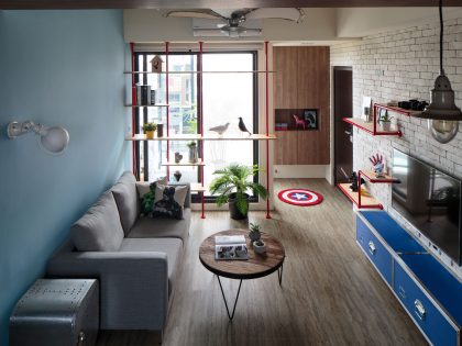 An Elegant Marvel Heroes Themed House with Comfortable and Industrial Style in Tainan City, Taiwan