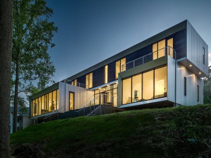 An Elegant Modern Family House Composed of Three Volumetric Elements in McLean by Höweler + Yoon Architecture (17)
