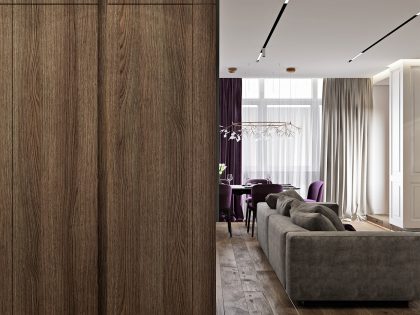 An Elegant Modern Home with White Decor and Purple Accents in Kiev, Ukraine by U-Style (8)