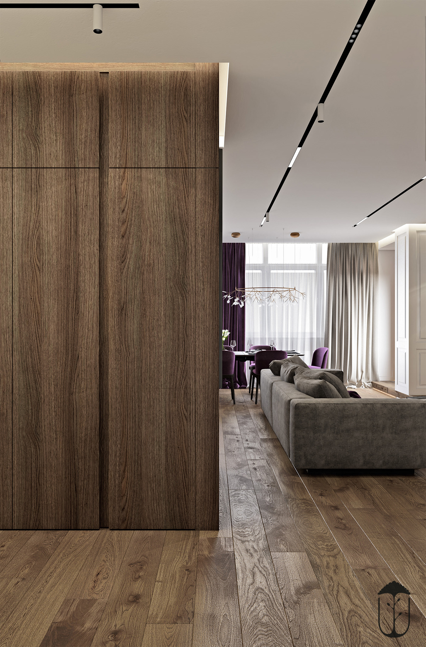 An Elegant Modern Home with White Decor and Purple Accents in Kiev, Ukraine by U-Style (8)