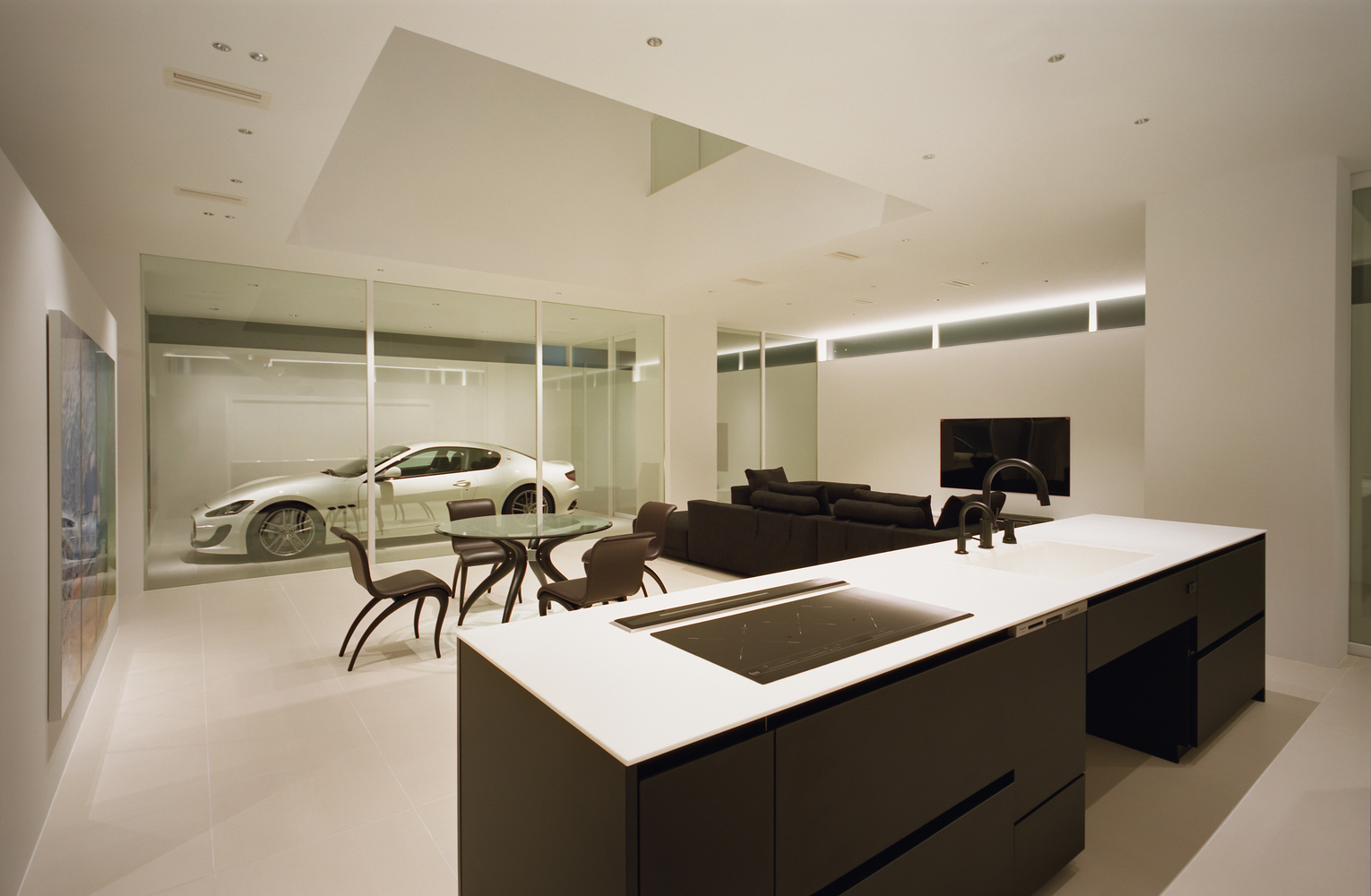 An Elegant Modern Minimalist House with Transparent Garage in Takamatsu by Fujiwaramuro Architects (13)