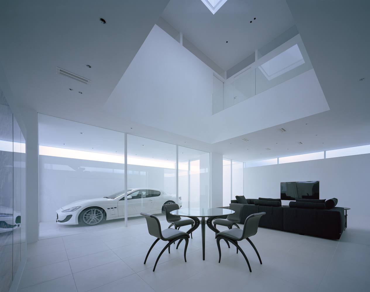An Elegant Modern Minimalist House with Transparent Garage in Takamatsu by Fujiwaramuro Architects (7)