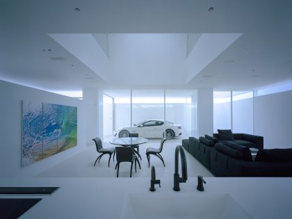 An Elegant Modern Minimalist House with Transparent Garage in Takamatsu by Fujiwaramuro Architects (8)