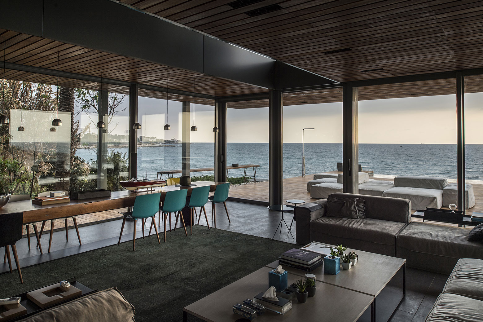 An Elegant Modern Seaside Home Perched on the Edge of a Cliff with Rooftop Deck in Amchit, Lebanon by BLANKPAGE Architects (9)
