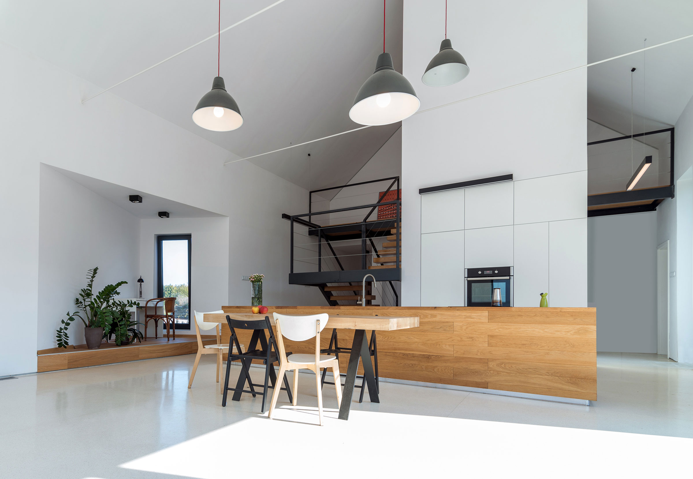 An Elegant and Airy Contemporary Home with Gabion Walls in Zawiercie, Poland by Kropka Studio (17)