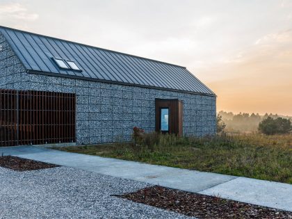 An Elegant and Airy Contemporary Home with Gabion Walls in Zawiercie, Poland by Kropka Studio (9)