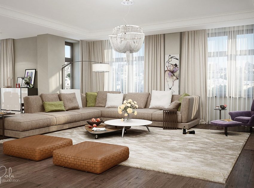 An Elegant and Luxurious Modern Apartment with Bright Details in Kiev, Ukraine by Irena Poliakova (1)