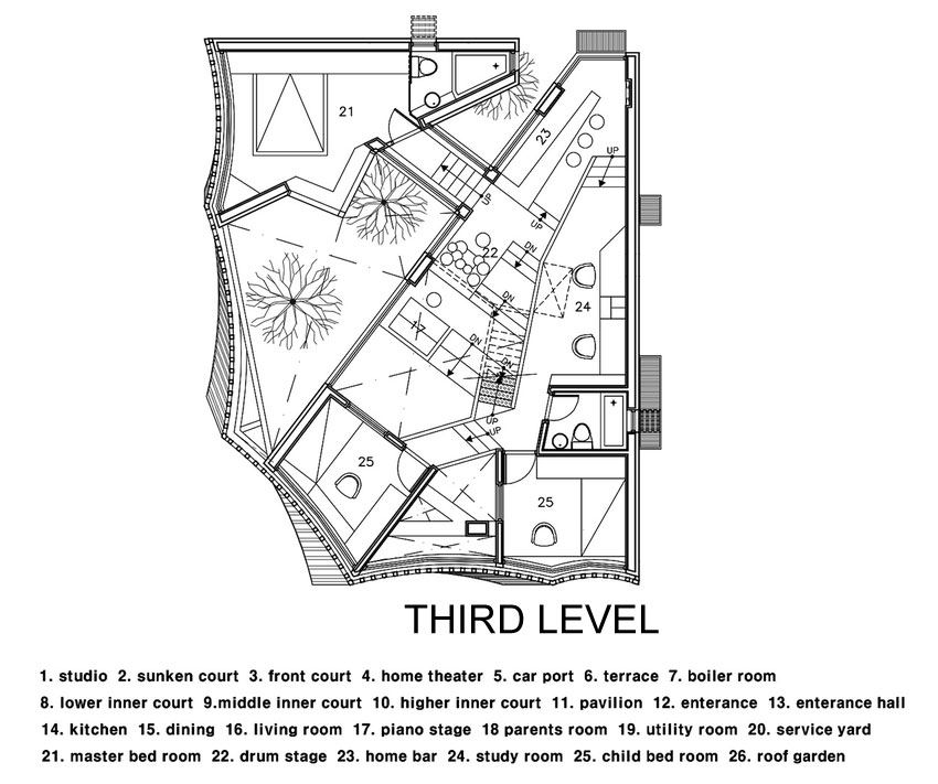 An Elegant and Sculptural Home with Sustainable and Eco-Friendly Layout in Gyeonggi-do, South Korea by IROJE KHM Architects (27)