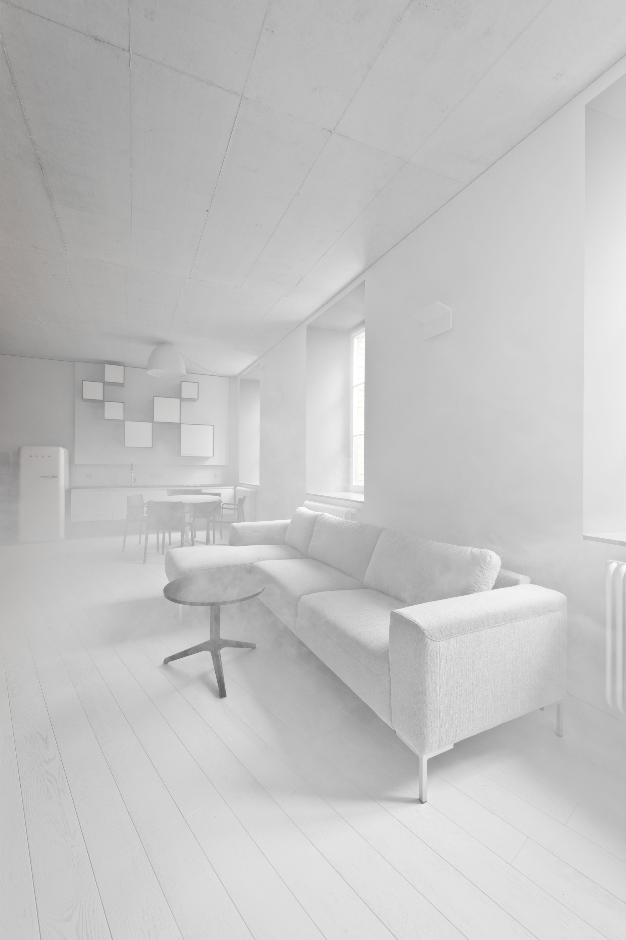 A Bright and Stylish Monochromatic Apartment in Vilnius, Lithuania by YCL Studio (2)