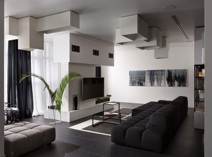 A Bright and Vibrant Apartment Plays with Black and White Accents in Kiev, Ukraine by Lera Katasonova (1)