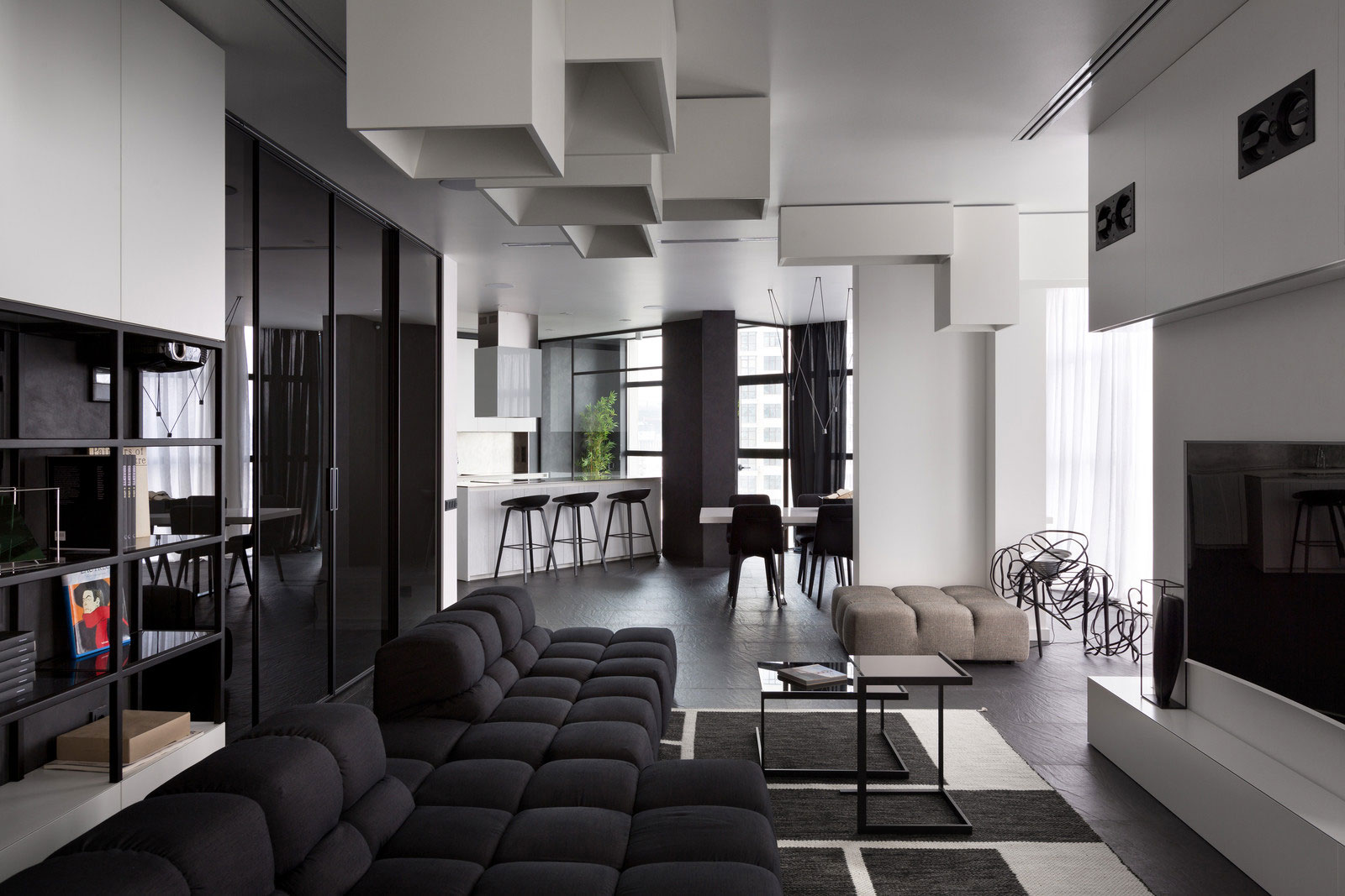 A Bright and Vibrant Apartment Plays with Black and White Accents in Kiev, Ukraine by Lera Katasonova (5)