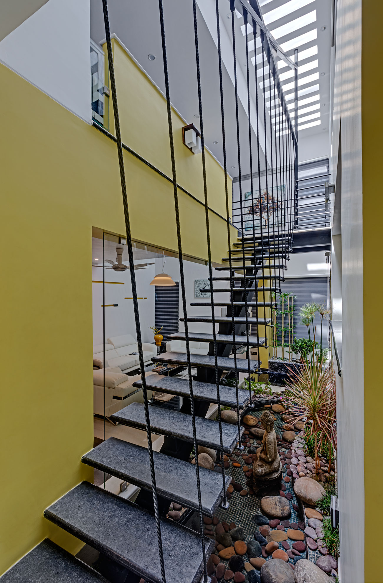 A Bright and Warm Modern Home with Lots of Yellow and White in Nagarbhavi, India by Ashwin Architects (11)