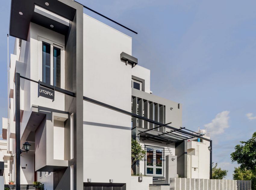 A Bright and Warm Modern Home with Lots of Yellow and White in Nagarbhavi, India by Ashwin Architects (3)