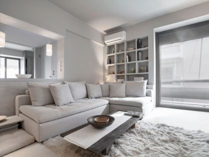 A Contemporary Apartment with an Elegant White Interiors in Kifissia, Greece by AD Architects (2)
