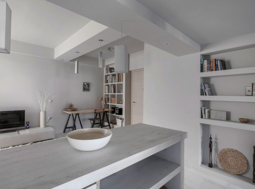 A Contemporary Apartment with an Elegant White Interiors in Kifissia, Greece by AD Architects (8)