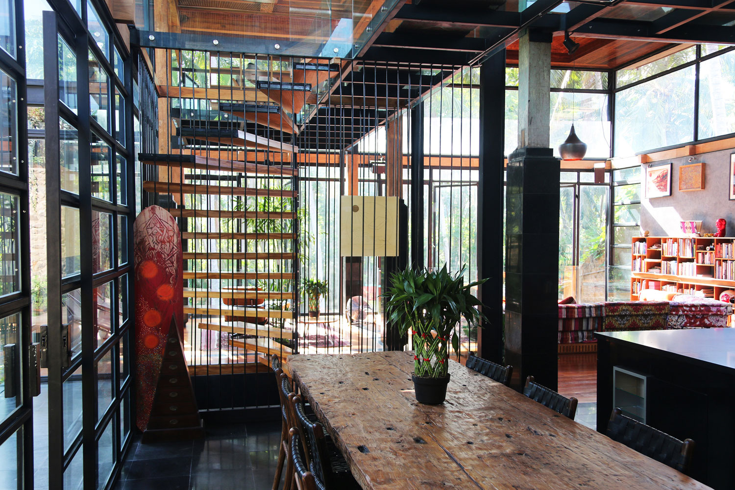 A Contemporary Home with Suspended Spiral Staircase in Bali, Indonesia by Alexis Dornier (15)