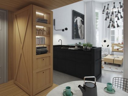 A Cool and Stylish Mezzanine Apartment For a Young Couple in Notting Hill, England by Art Buro (10)