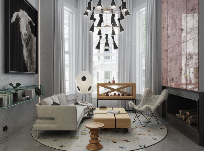 A Cool and Stylish Mezzanine Apartment For a Young Couple in Notting Hill, England by Art Buro (2)