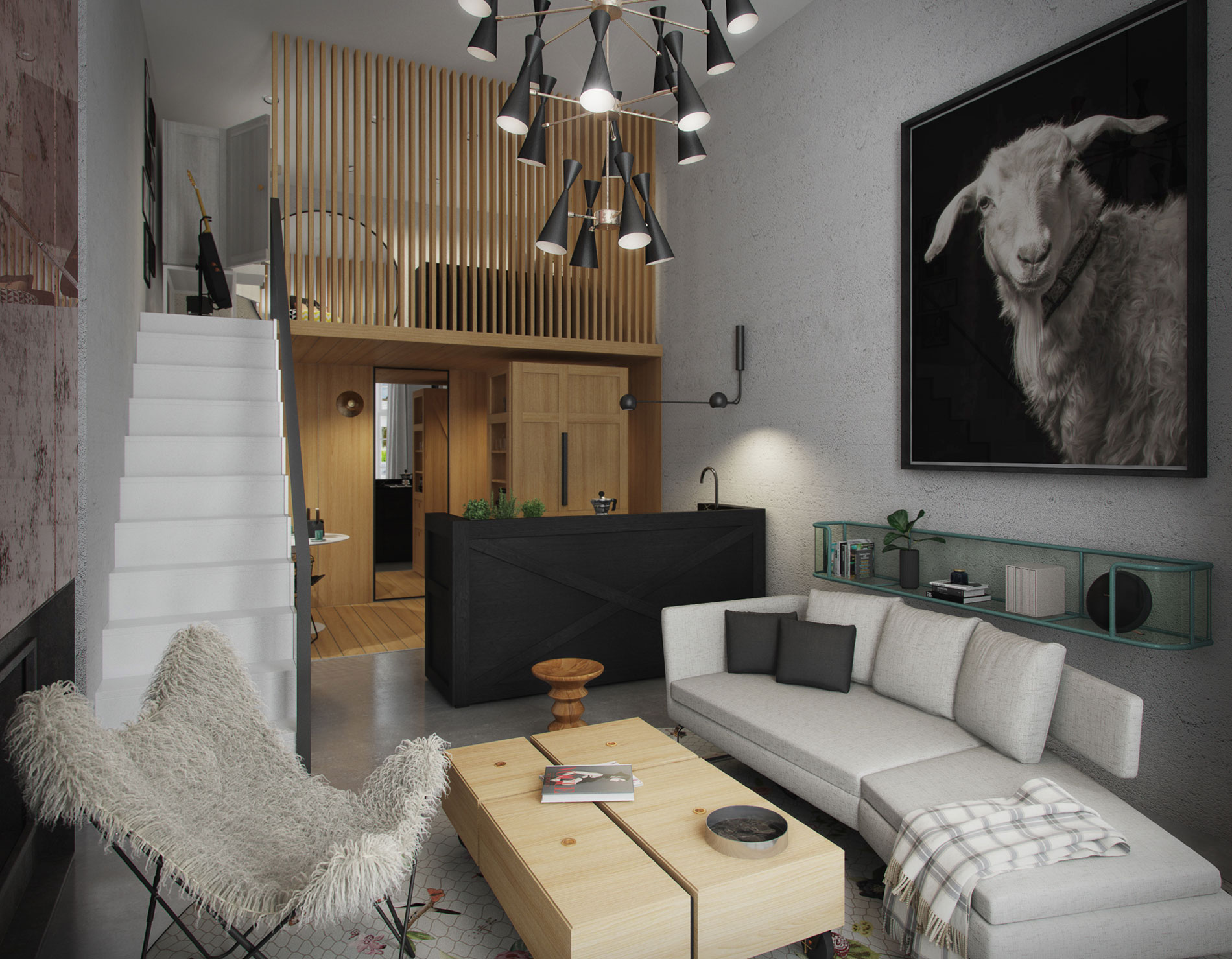 A Cool and Stylish Mezzanine Apartment For a Young Couple in Notting Hill, England by Art Buro (5)