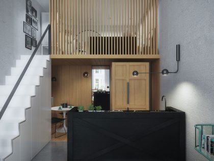 A Cool and Stylish Mezzanine Apartment For a Young Couple in Notting Hill, England by Art Buro (7)