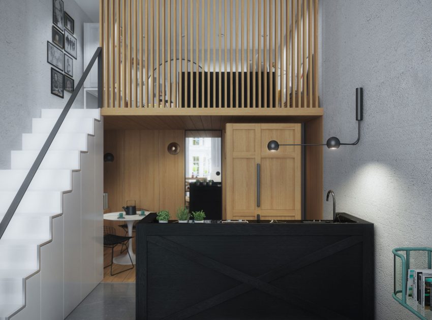 A Cool and Stylish Mezzanine Apartment For a Young Couple in Notting Hill, England by Art Buro (7)