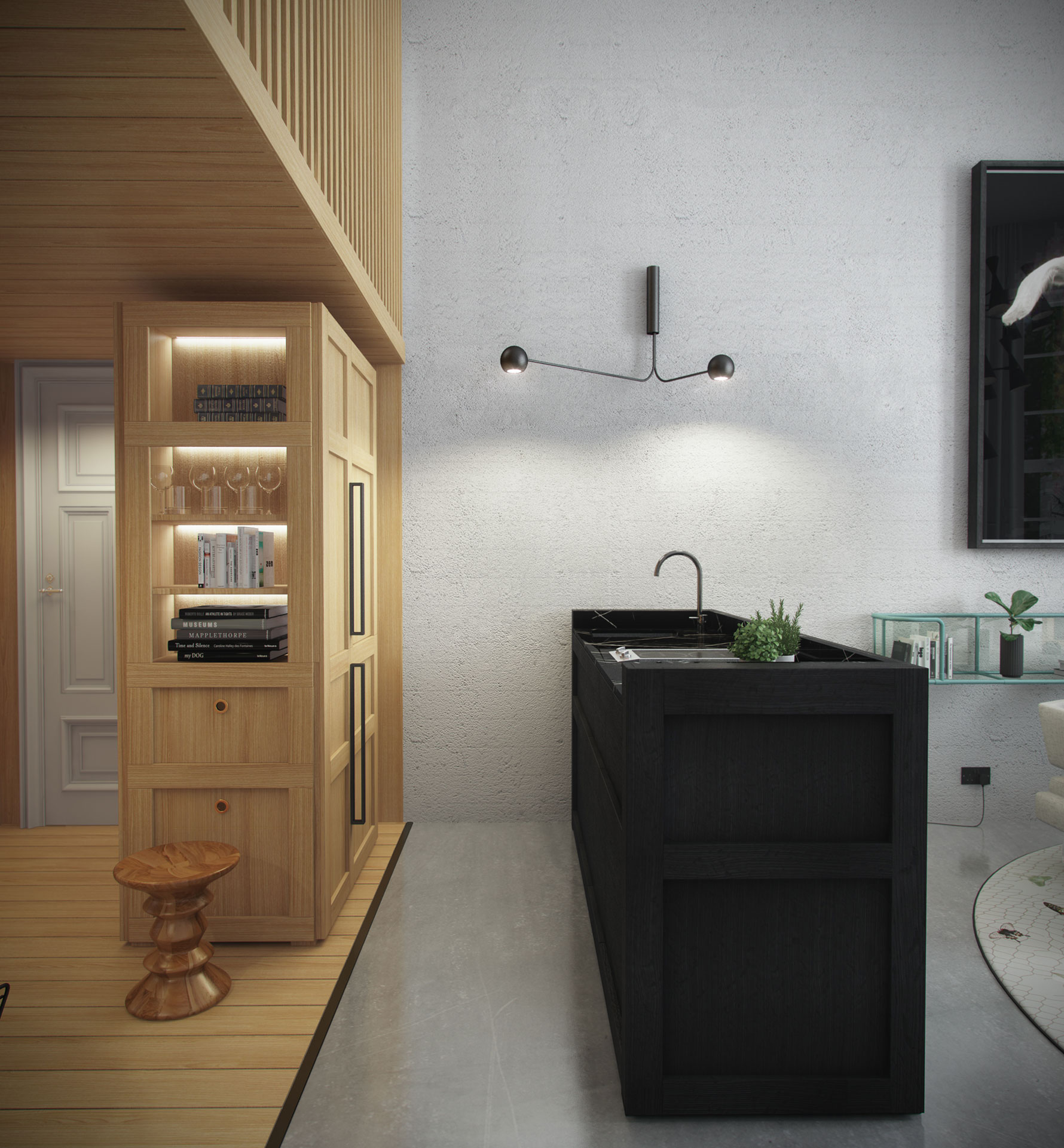 A Cool and Stylish Mezzanine Apartment For a Young Couple in Notting Hill, England by Art Buro (9)