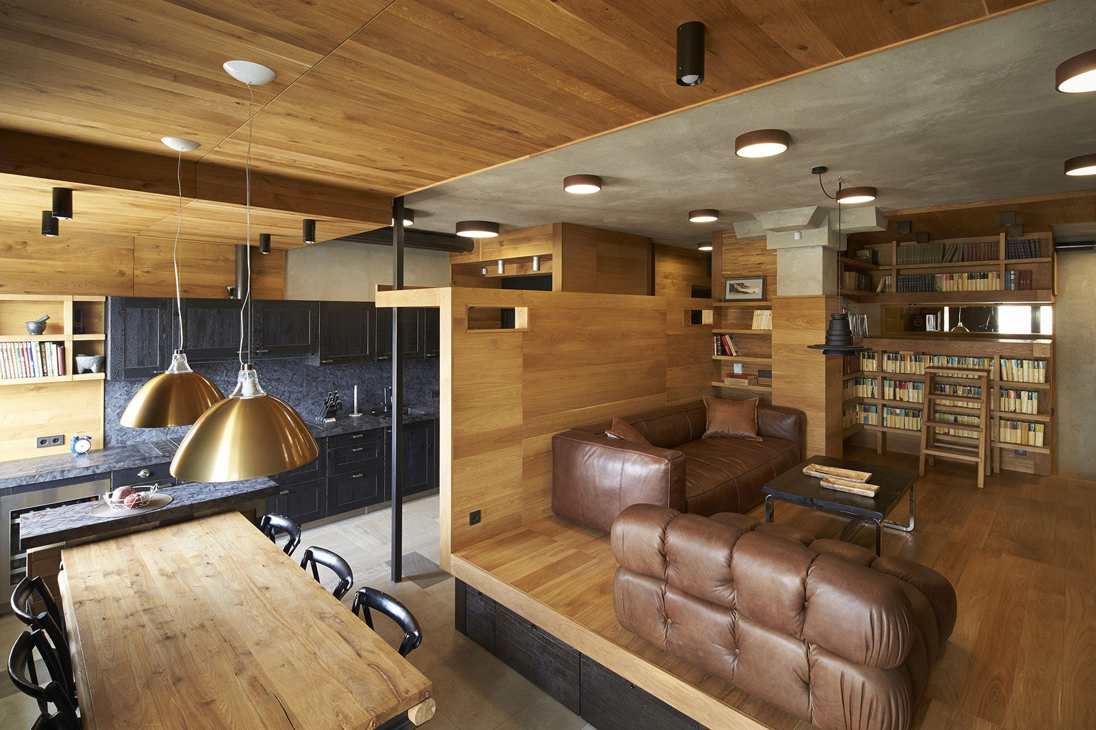 A Cozy and Unique Apartment with Plenty of Wood Elements in Moscow by Alexei Rosenberg (1)