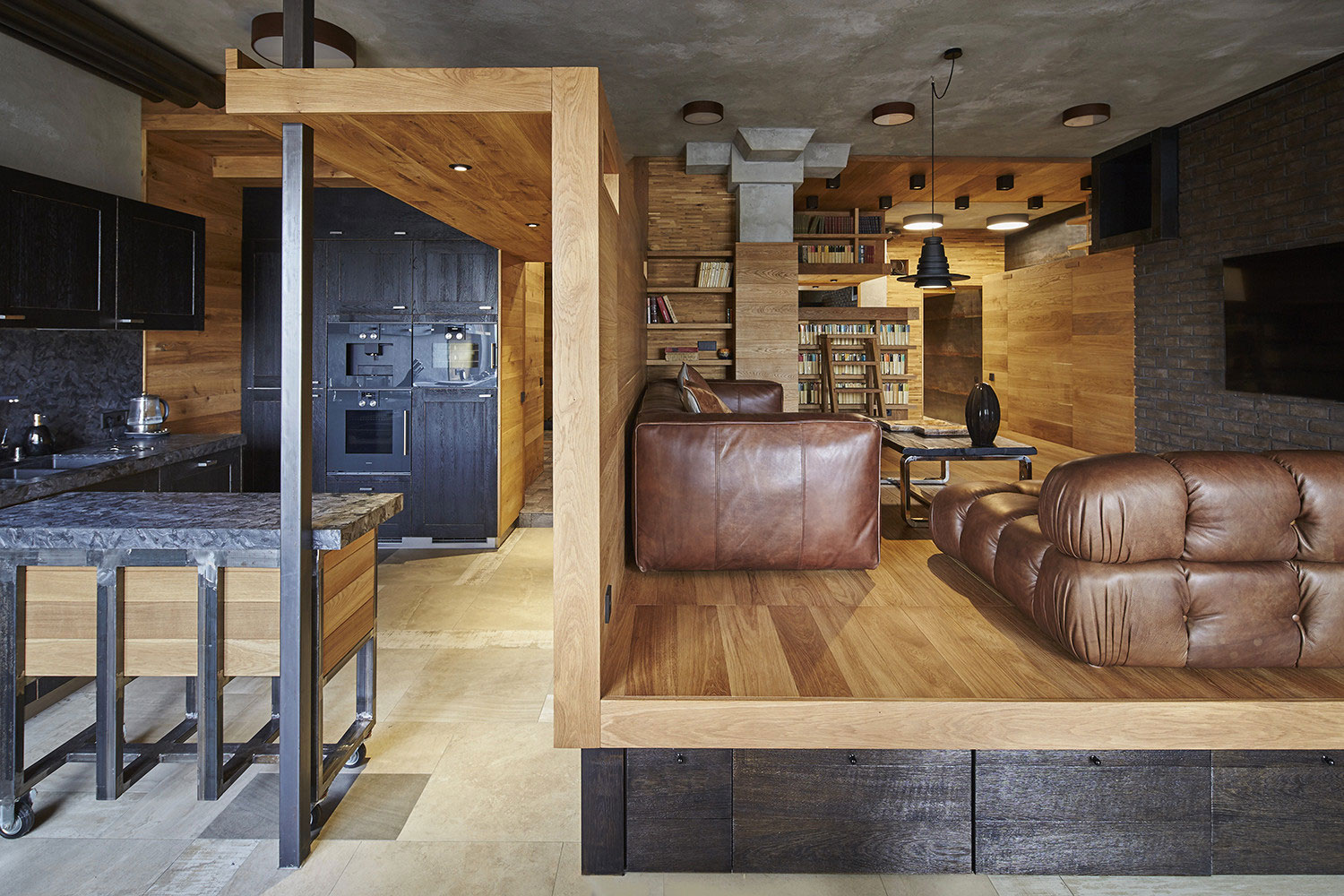 A Cozy and Unique Apartment with Plenty of Wood Elements in Moscow by Alexei Rosenberg (7)