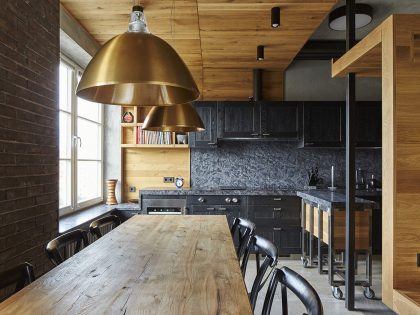 A Cozy and Unique Apartment with Plenty of Wood Elements in Moscow by Alexei Rosenberg (8)