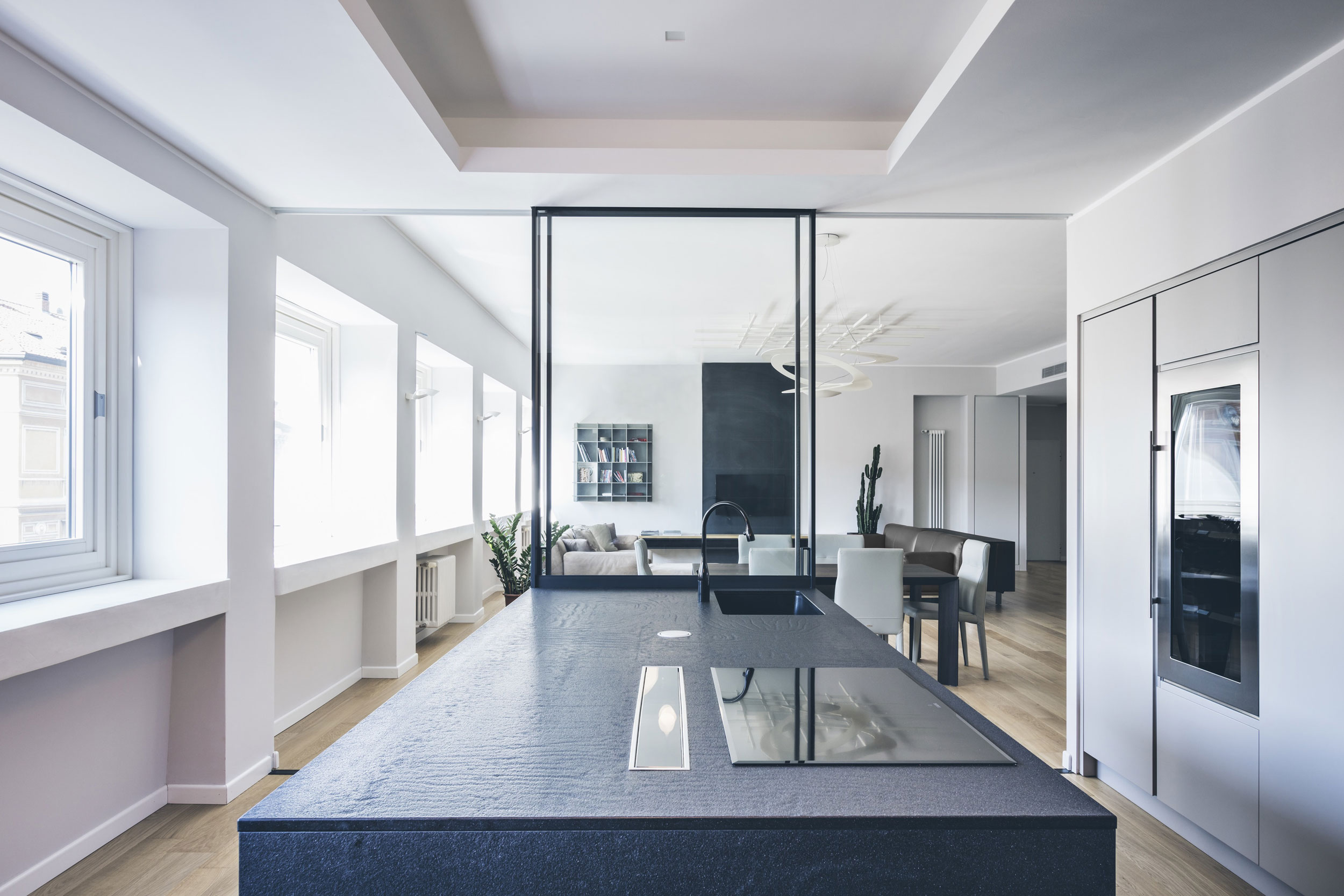 A House Drenched in Minimalist Contemporary Interiors in Milan, Italy by MARGstudio (12)