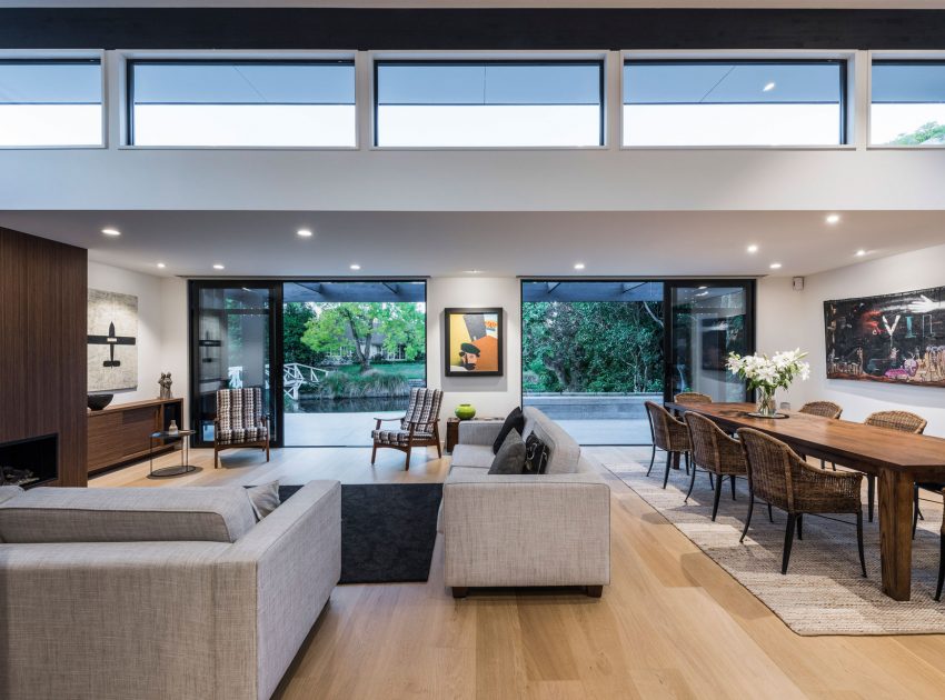 A Modern L-Shaped House with Light and Open Interiors in Fendalton, New Zealand by Cymon Allfrey Architects Ltd (4)