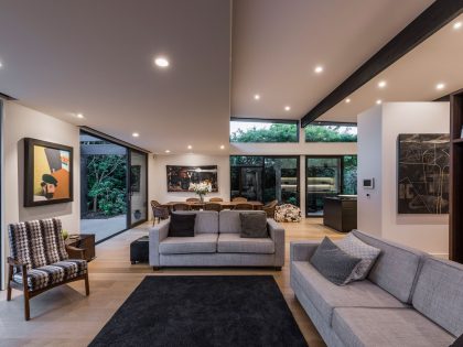 A Modern L-Shaped House with Light and Open Interiors in Fendalton, New Zealand by Cymon Allfrey Architects Ltd (7)