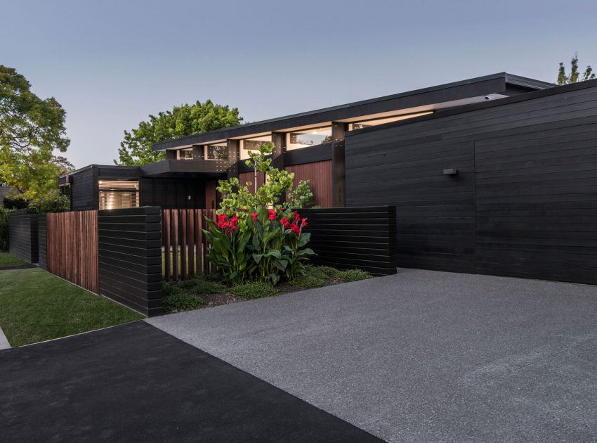 A Modern L-Shaped House with Light and Open Interiors in Fendalton, New Zealand by Cymon Allfrey Architects Ltd (8)