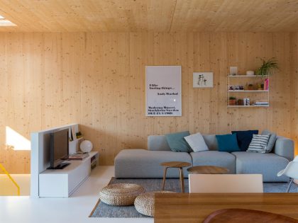 A Playful and Modern Wooden Home Packed with Elegant Interiors in Brussels, Belgium by SPOTLESS ARCHITECTURE (10)