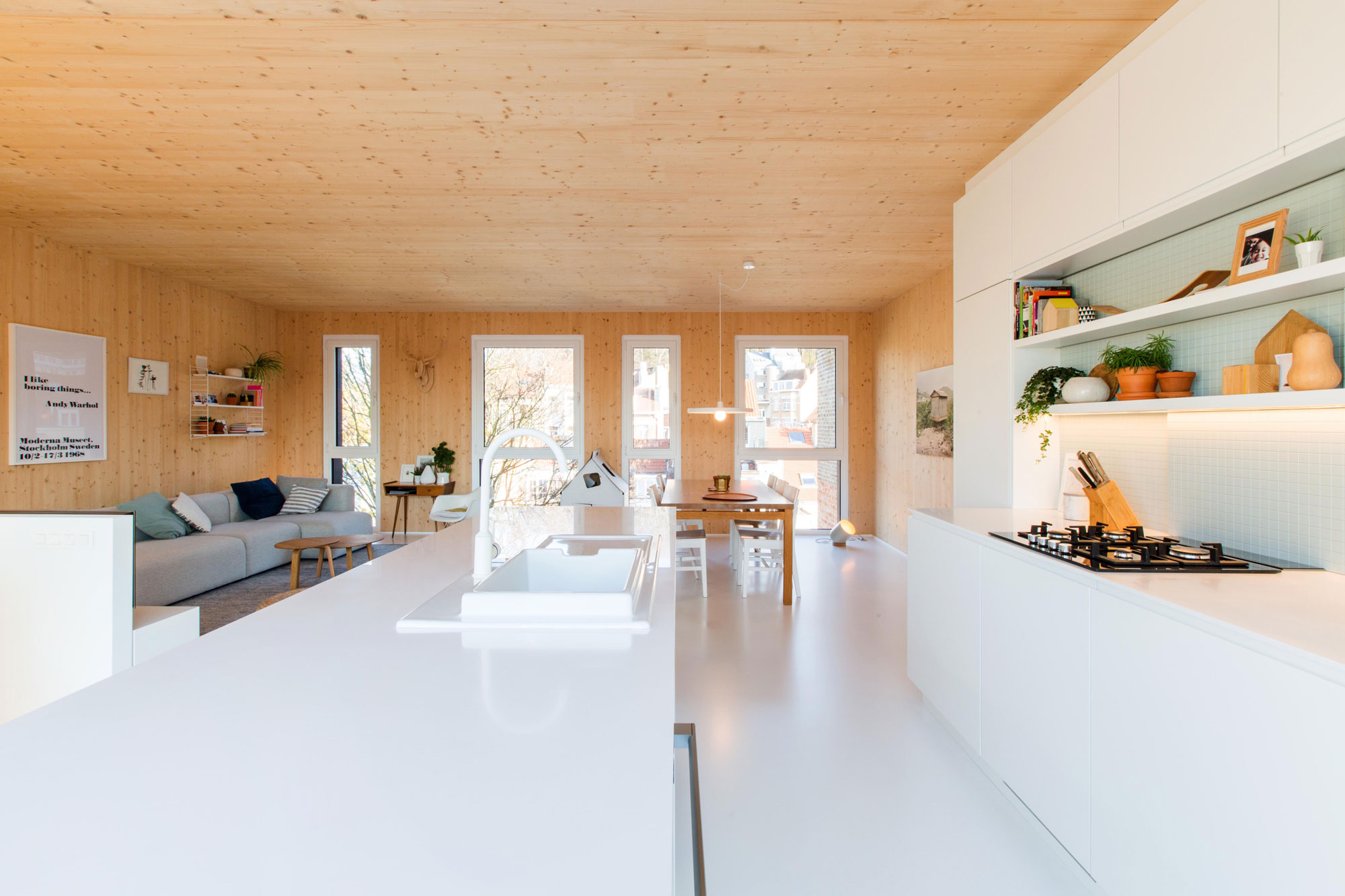 A Playful and Modern Wooden Home Packed with Elegant Interiors in Brussels, Belgium by SPOTLESS ARCHITECTURE (20)