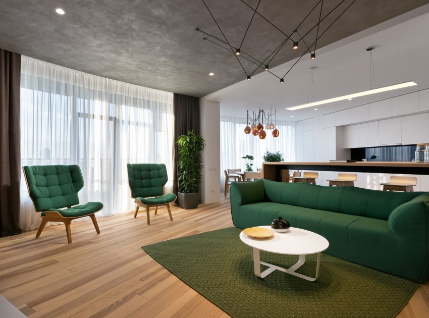 A Practical and Functional Apartment with Airy and Light Interiors in Kiev, Ukraine by Sergey Makhno Architects (4)