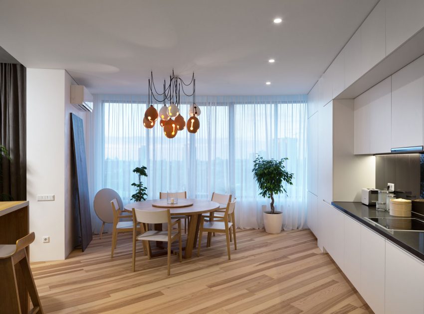 A Practical and Functional Apartment with Airy and Light Interiors in Kiev, Ukraine by Sergey Makhno Architects (9)