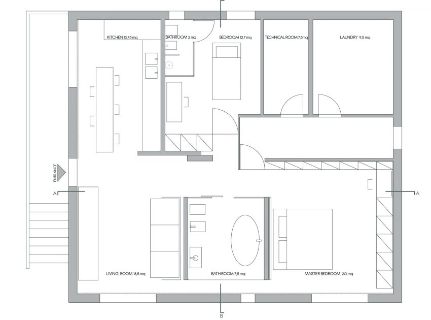 A Small Contemporary Home in White in San Miniato, Italy by LDA.iMdA Associated Architects (17)