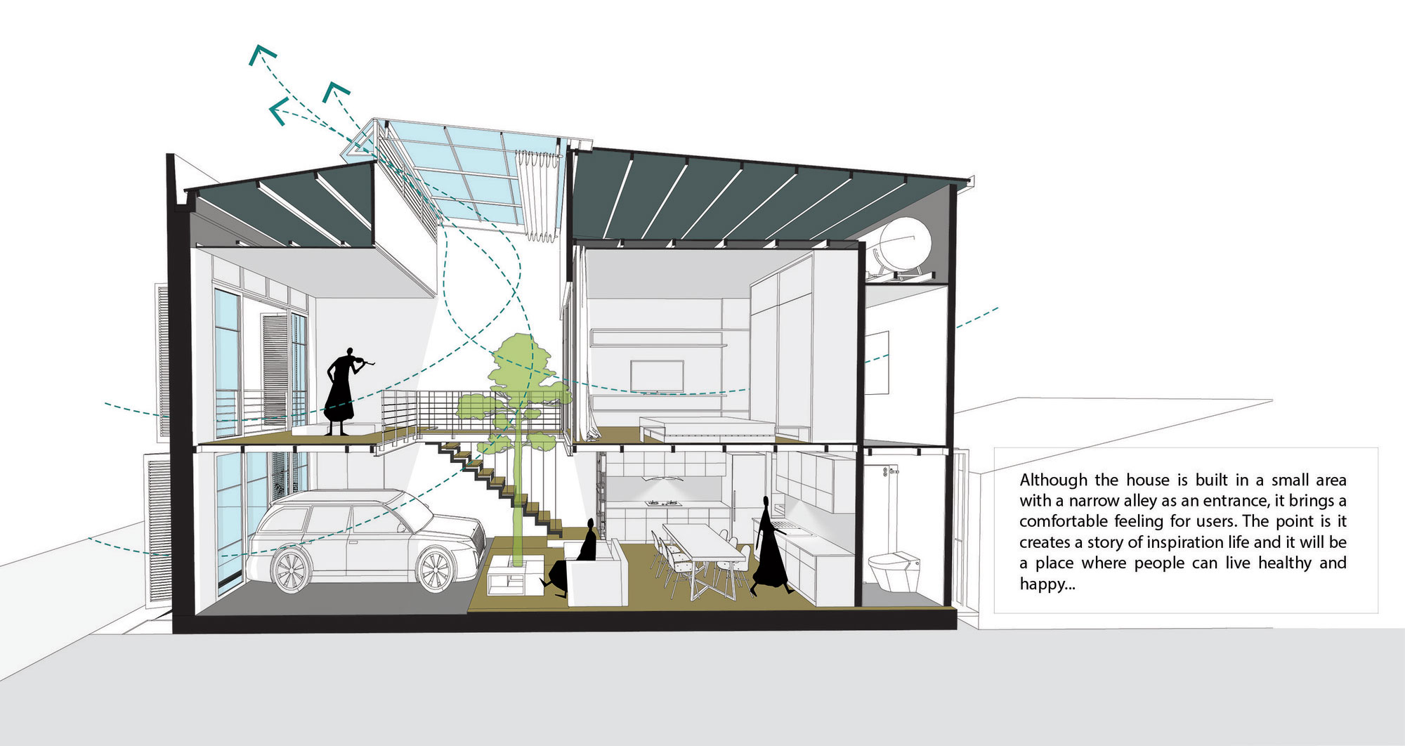 A Small Modern Home with Central Atrium and Rustic Vibe in Hoàng Văn Thái by Global Architects & Associates (15)