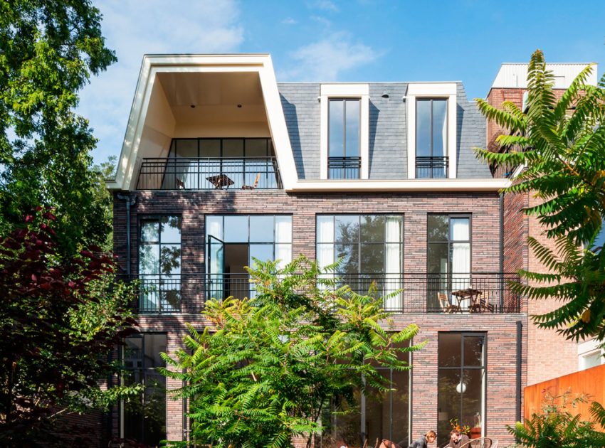 A Spacious Contemporary Townhouse with Balconies and Full-Storey Windows in Rotterdam by Paul de Ruiter Architects & Chris Collaris (2)