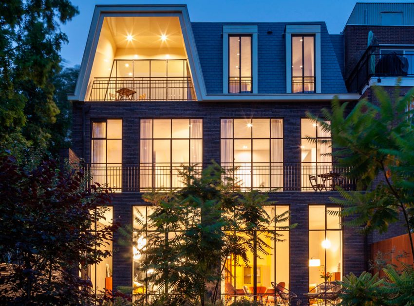 A Spacious Contemporary Townhouse with Balconies and Full-Storey Windows in Rotterdam by Paul de Ruiter Architects & Chris Collaris (27)