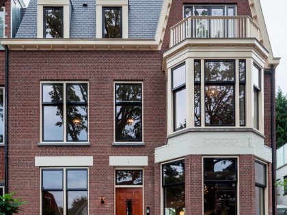 A Spacious Contemporary Townhouse with Balconies and Full-Storey Windows in Rotterdam by Paul de Ruiter Architects & Chris Collaris (6)