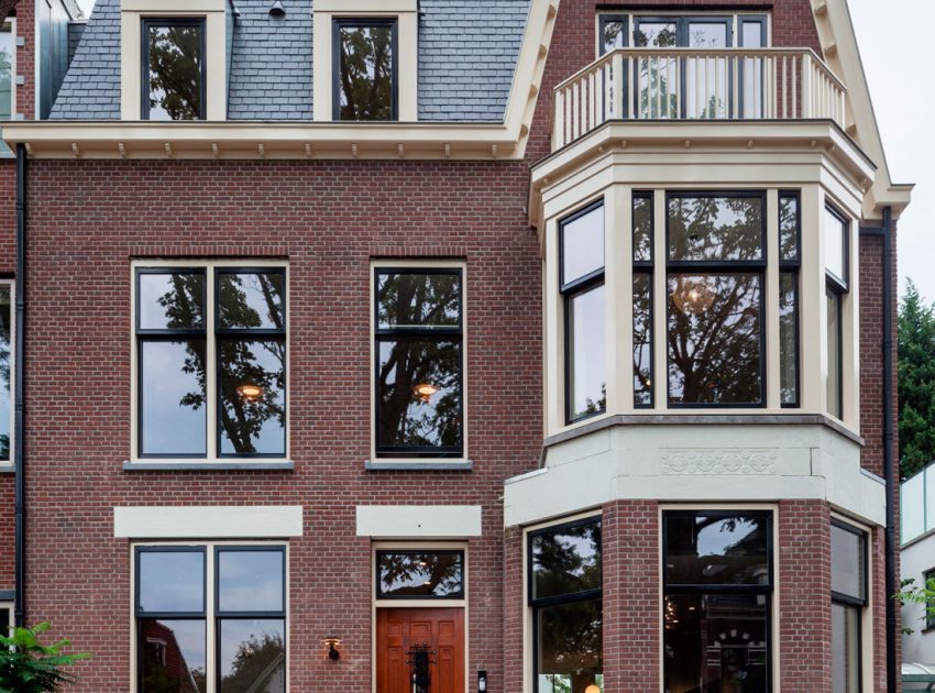 A Spacious Contemporary Townhouse with Balconies and Full-Storey Windows in Rotterdam by Paul de Ruiter Architects & Chris Collaris (6)