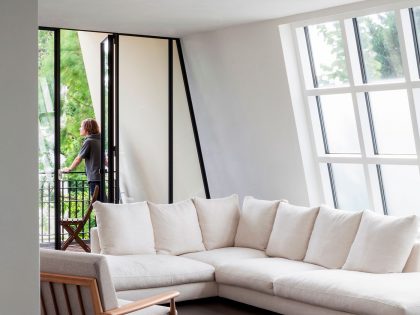 A Spacious Contemporary Townhouse with Balconies and Full-Storey Windows in Rotterdam by Paul de Ruiter Architects & Chris Collaris (9)