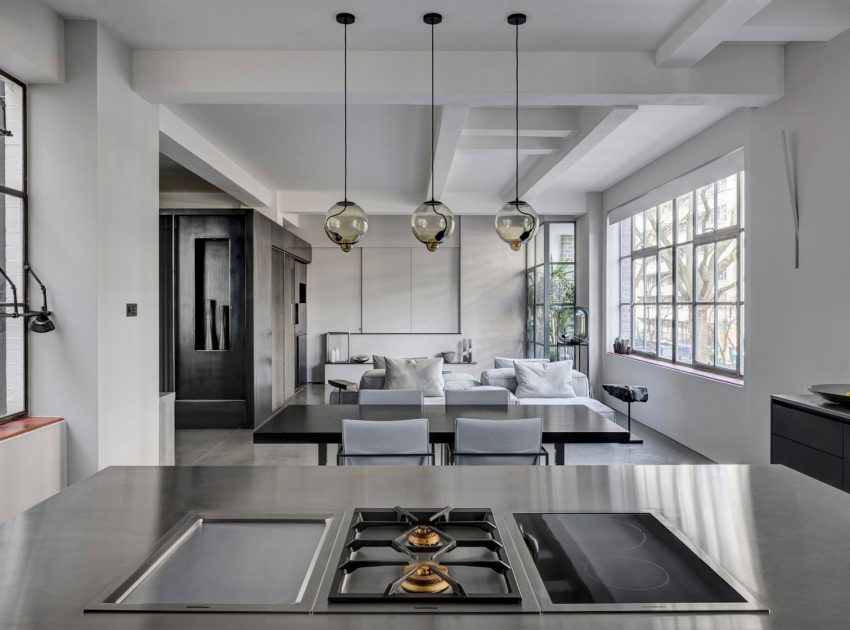 A Striking and Sophisticated Home with a Monochrome Palette in London by APA (9)