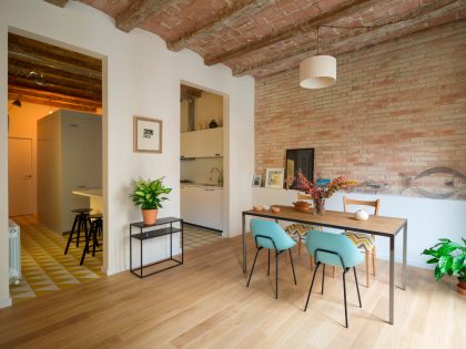 A Striking and Warm Apartment Drenched in Natural Light and Character in Barcelona, Spain by Nook Architects (12)