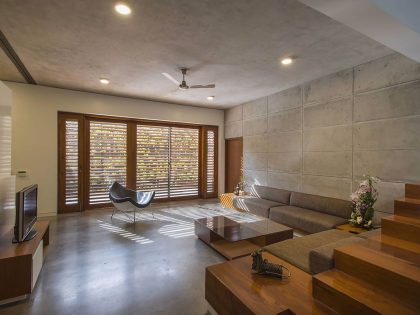 A Stunning Concrete House with Modern and Elegant Interior in Bengaluru, India by Architectural Paradigm (9)